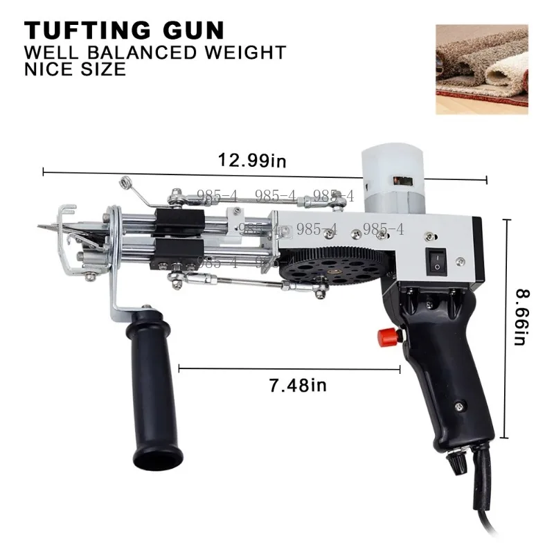 2 in 1 Electric Tufting Gun Portable Carpet Weaving Flocking Machine