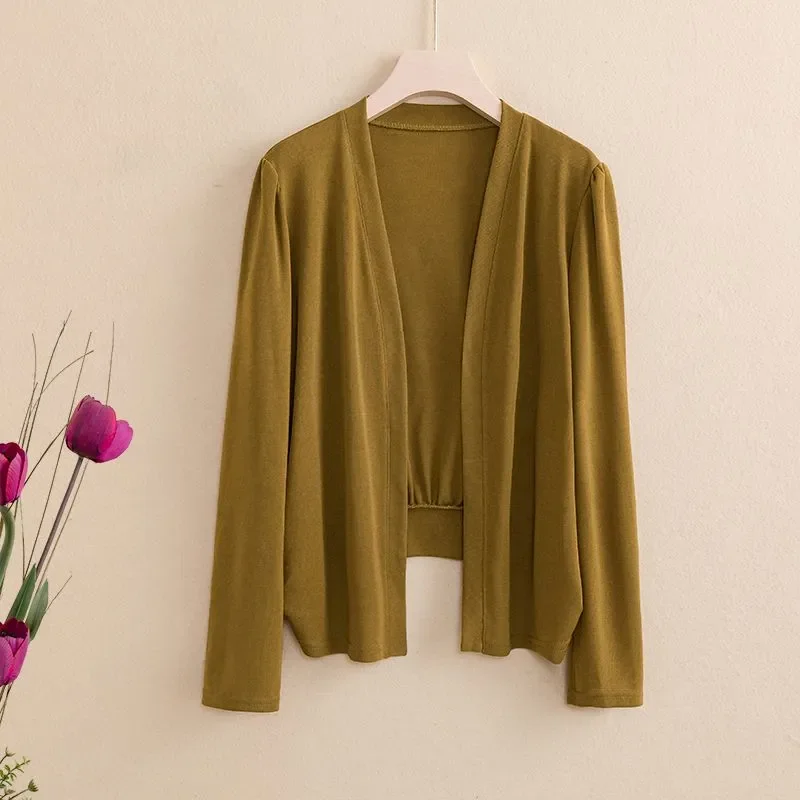 

New Autumn Women's Spliced V-neck Fashionable Solid Color Versatile Casual High-end Knitted Cardigan Top