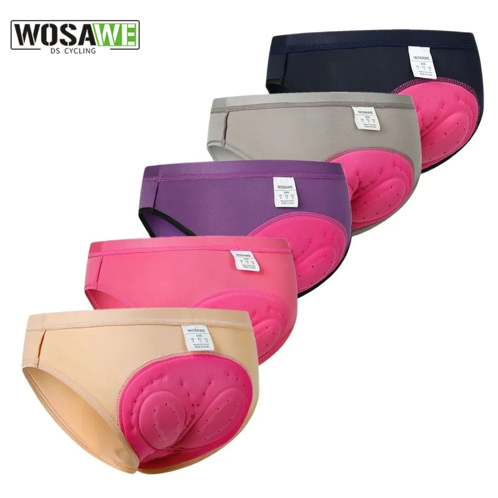 WOSAWE-ropa interior de ciclismo para mujer, pantalones cortos triangulares, 7 colores, para montar en bicicleta, pantalones cortos acolchados de