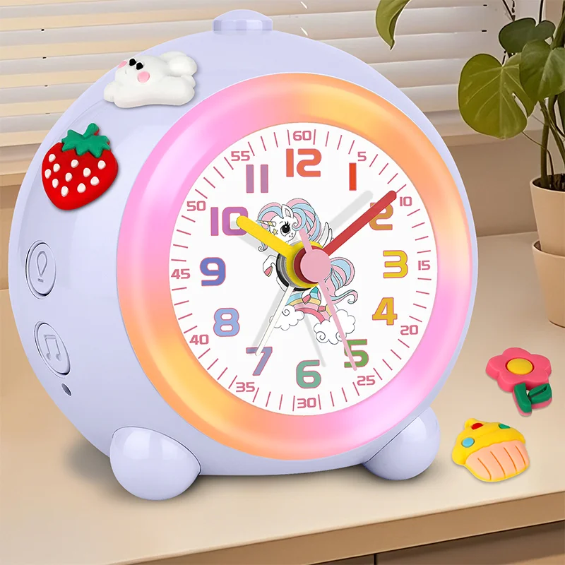 Socico Early Learning Desktop Alarm Clock Children Wake Up Alarm Clock Living Room Bedroom Silent Desktop Clock Desktop Clock