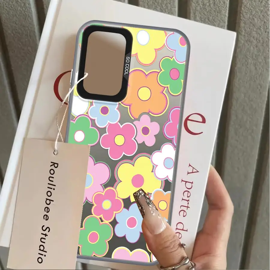 Phone Cover Case for Samsung Galaxy A24 A25 A34 A35 A13 A14 A15 A16 A26 A17 A20s A31 A21s A23 A12 Shell Flower 