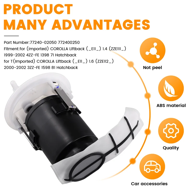 

Prominent 77240-02050 Car Fuel Pump Module Assembly For Toyota Corolla Liftback 1.4/1.6 1999-2001 772400250