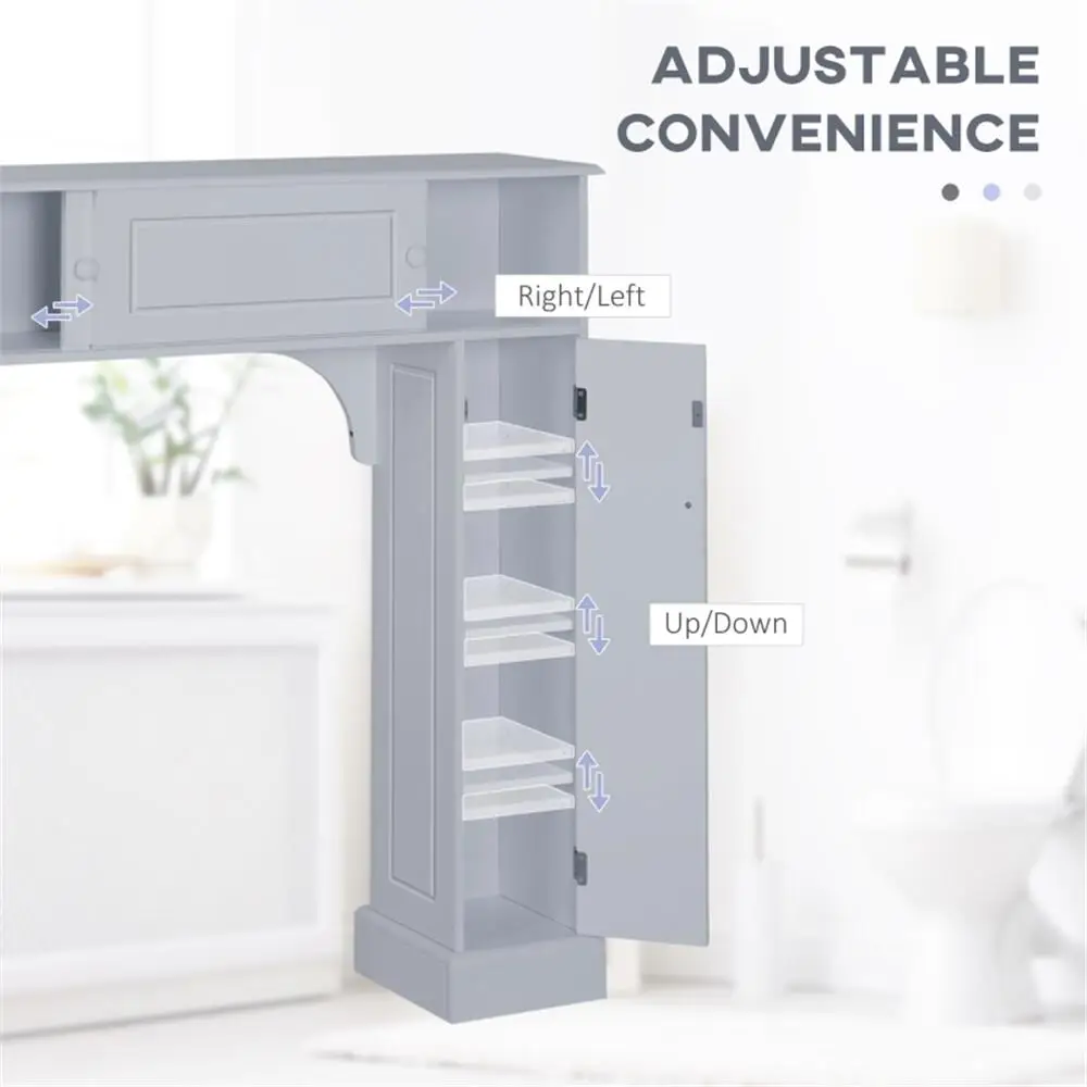 Gray Bathroom Storage Cabinet - Elegant Organizer for Home | Fast Shipping via