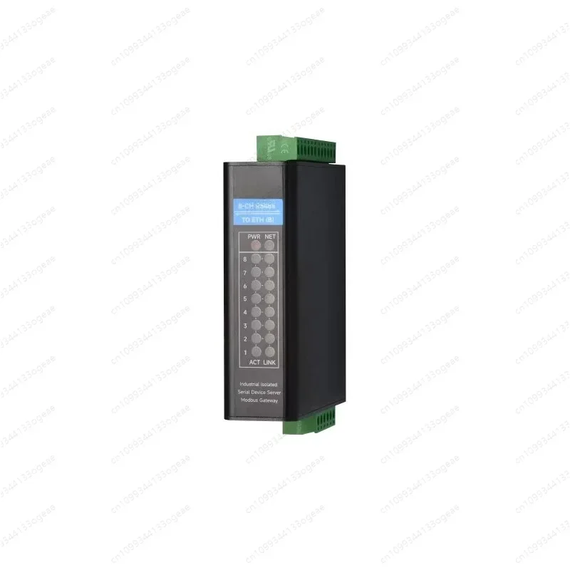 8-Ch RS485 to RJ45 Ethernet Serial Server, 8 Channels RS485 Independent Operation, Rail-mount Industrial Isolated Serial Module