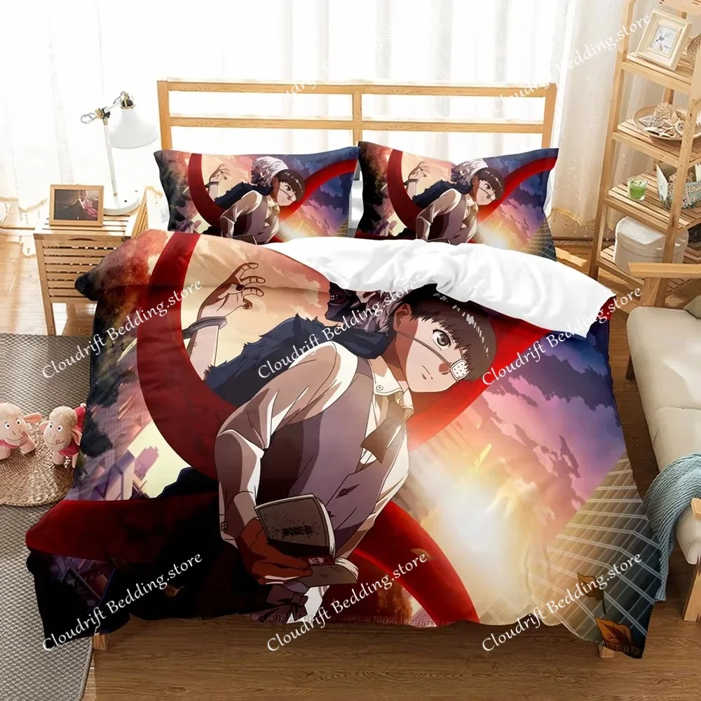 Customizable 3D Print Anime Tokyo Ghoul Bedding Sets Duvet Cover Set With Pillowcase Twin Full Queen King Bedclothes Bed Linen