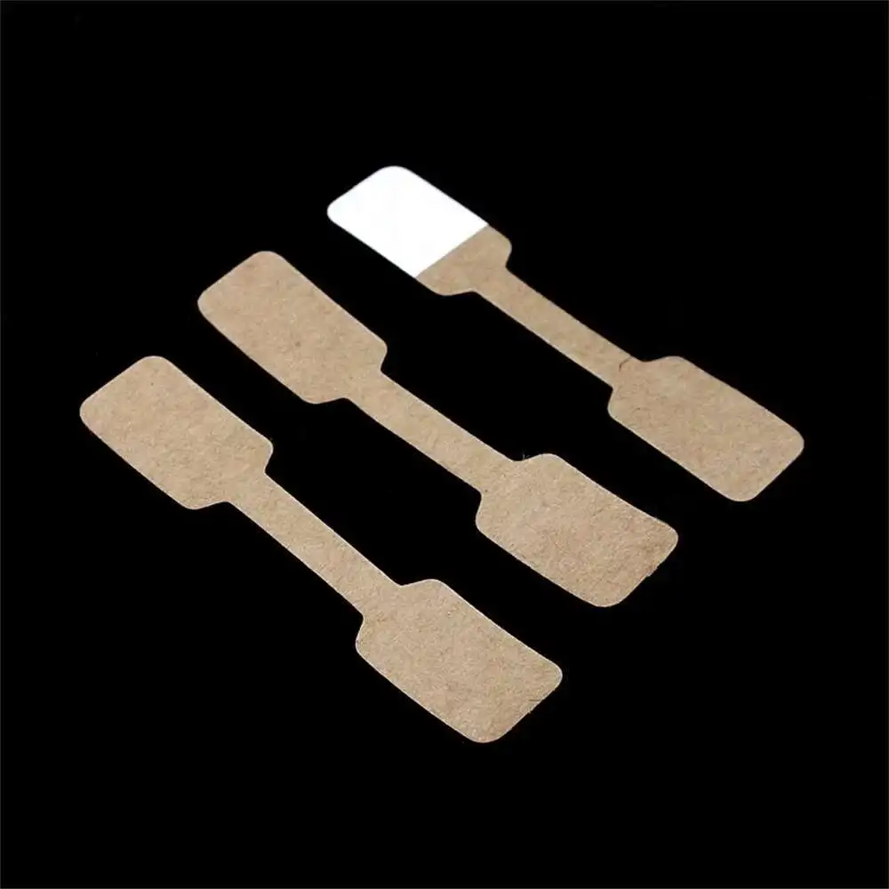 

Sticky Small Blank Kraft Brown Paper Sticker Label Tags With Glue For Jewelry Price Marker