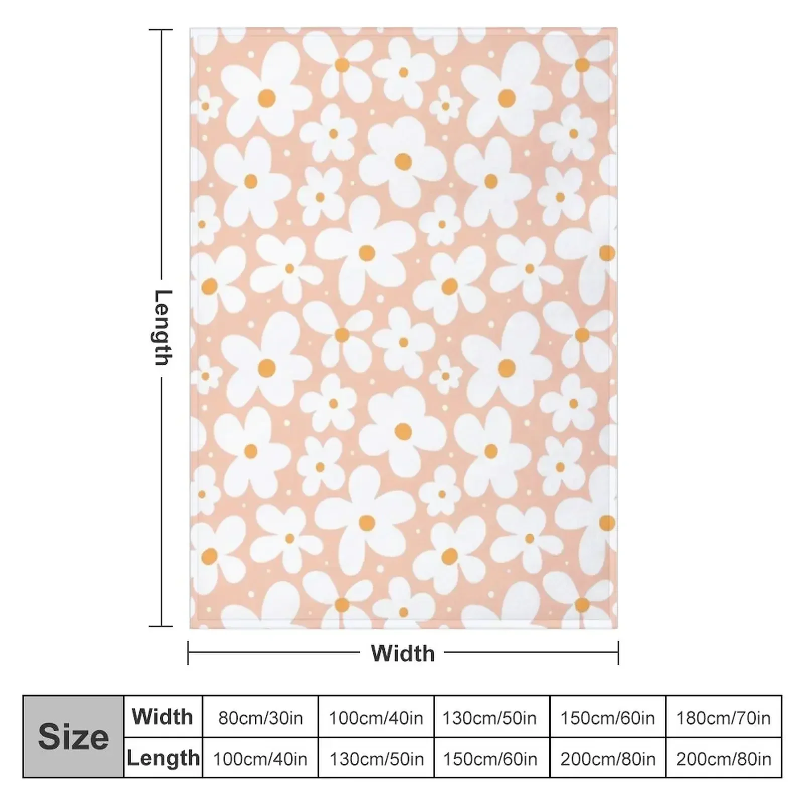 Groovy Daisies Floral Retro Daisy Pattern Blush Pink Throw Blanket Custom Beautifuls anime Hairys Luxury Multi-Purpose Blankets
