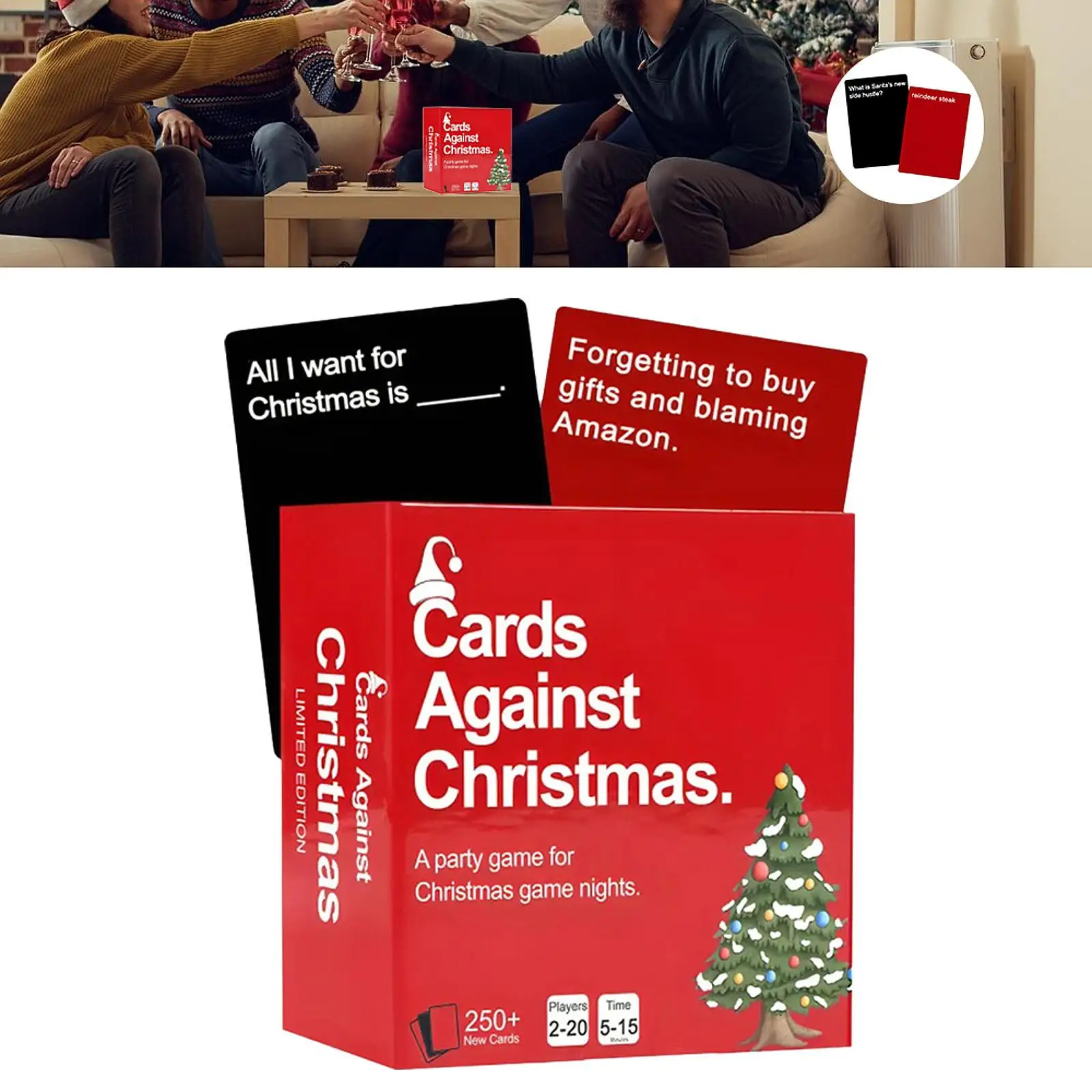 

Christmas Card Game Entertaining Family Game Night Gift for Kids Teens Party