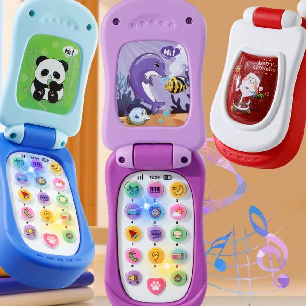 Telefono di simulazione Telefono cellulare elettronico per bambini Flip Cover Telefoni vocali Musica musicale sicura Controllo musica che dorme infantile
