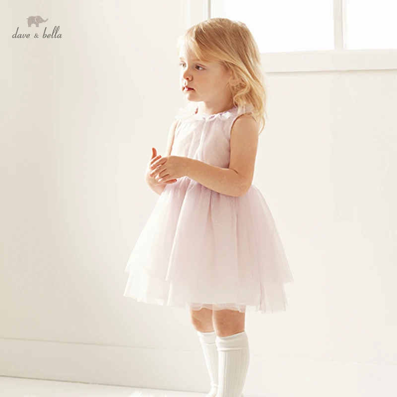 Dave Bella Child Girl Dress elegante abito da ballo per feste di nozze Costume da bambina per bambini in Tulle viola chiaro DB2221838