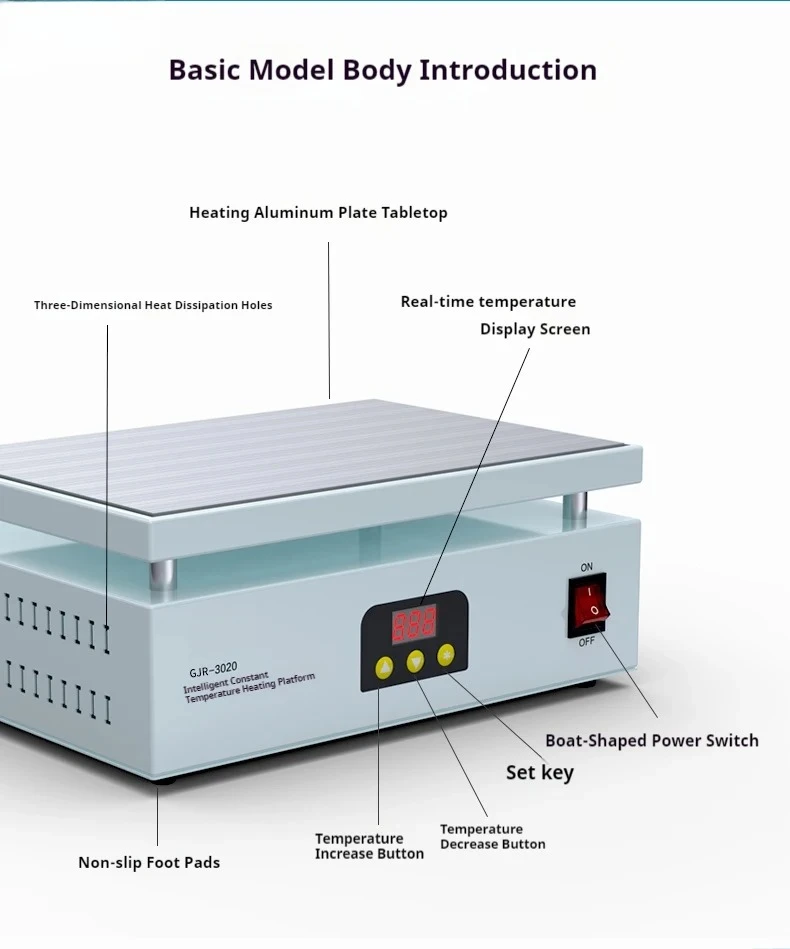 Constant temperature heating table intelligent digital display adjustable temperature mobile phone repair preheating table heati