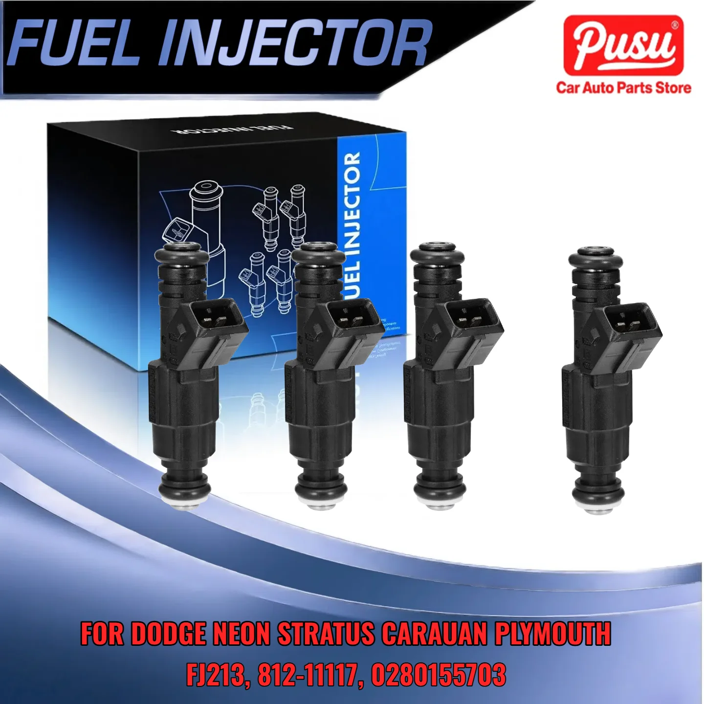 

Fuel Injector Set of 4 for Dodge Caravan for Chrysler Cirrus Sebring for Plymouth Neon FJ213 0280155703