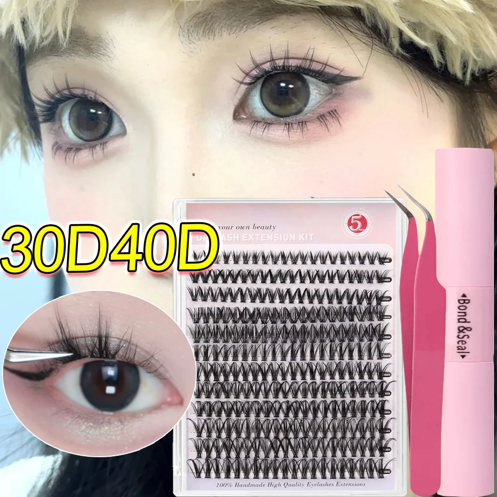 Lash Clusters Set DIY Lashes Extension Kit Individual Eyelash Extension Kit Full Set Lashes Kit with Lash Bond and Seal Makeup