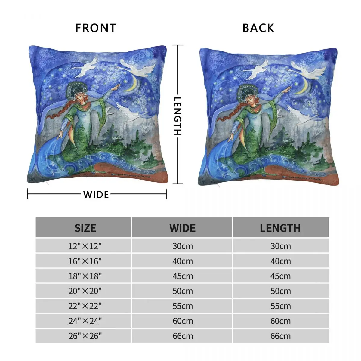 The Frog Princess Square Pillowcase Polyester Linen Velvet Creative Zip Decorative Pillow Case Sofa Cushion Cover