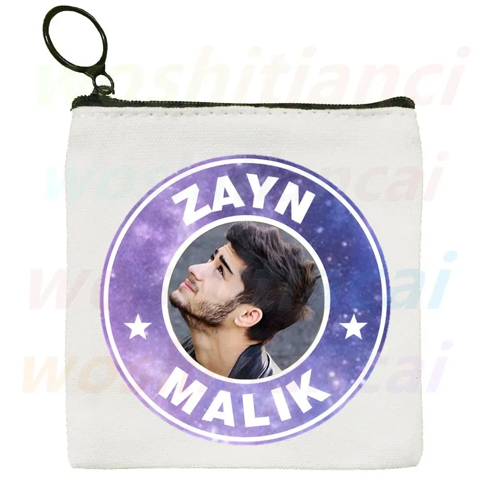 Zayn Malik Cute Mini Coin Purse Canvas Student Wallet Coin Case Zipper Hand Female Key Case