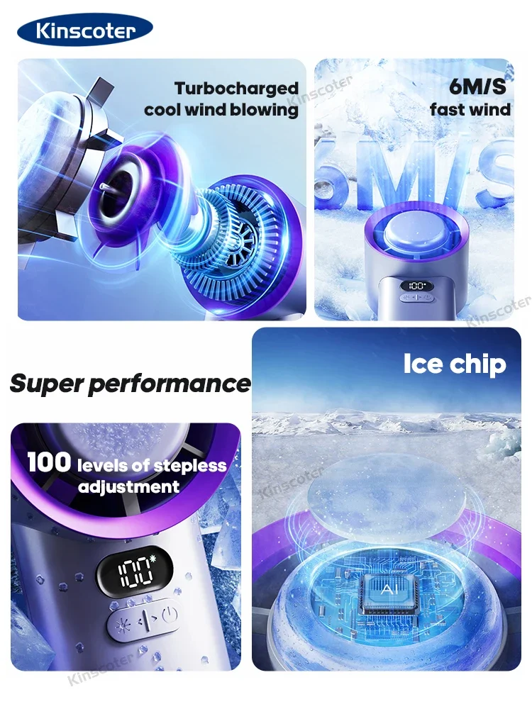 Portable Handheld Turbo Fan 100 Wind Speeds Adjustable Mini Personal Fan Battery Operated  Eyelash Fan