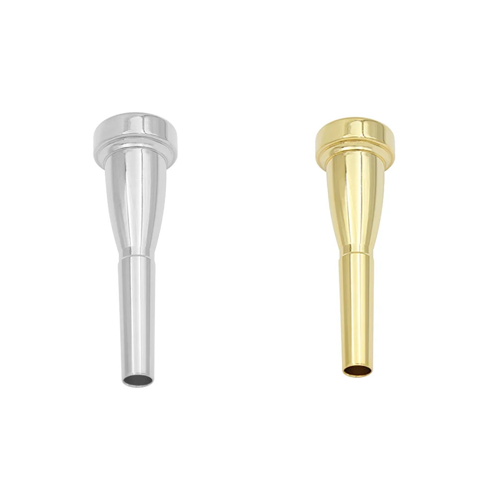 

M MBAT Trumpet Mouthpiece 3C 7C Size Brass Musical Instrument Fitting Bullet Shape Horn Mouthpiece Silver&Golden Replacement