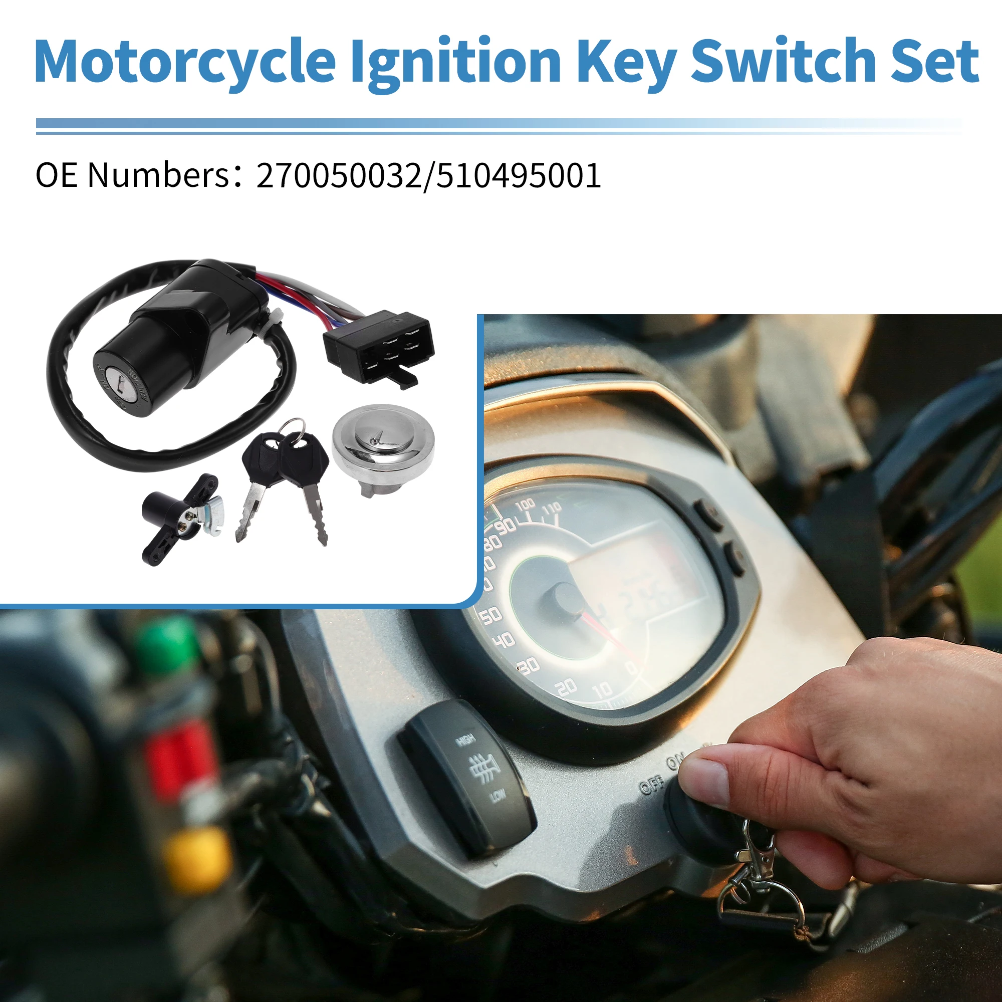 

X Autohaux Ignition Key Switch No.270050032 for Kawasaki VN900 Classic 2006-2013 1 Set