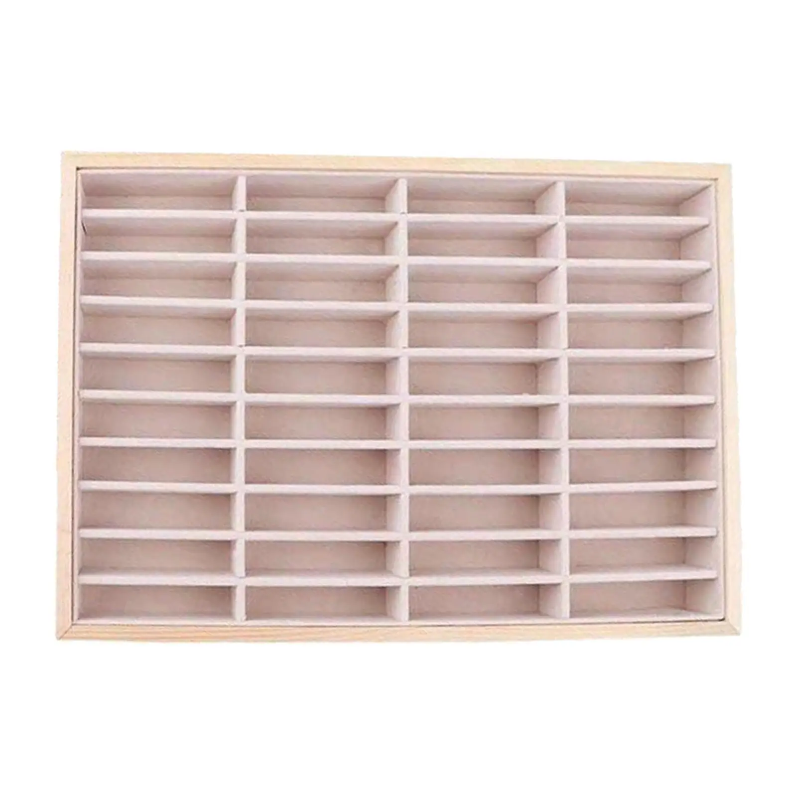 

Wood Velvet Jewelry Organizer Display Case Tray Box for Necklaces