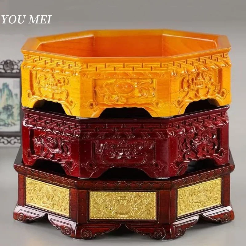 Tibetan Rectangular/Octagonal Eight Auspicious Fruit Plate,Solid Wood Buddhism Offering Tray,Sacrificial Plate,Buddhist Items