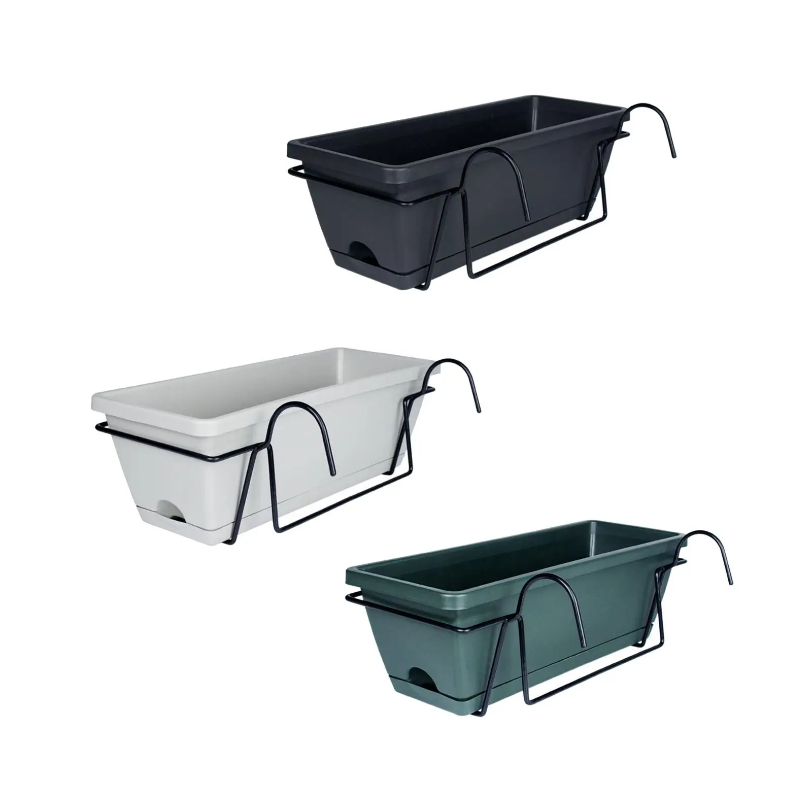 Window Box Planter Flower Pot Vase Hanging Garden Planter Balcony Railing Planter for Deck Window Railing Patio Home Decoration