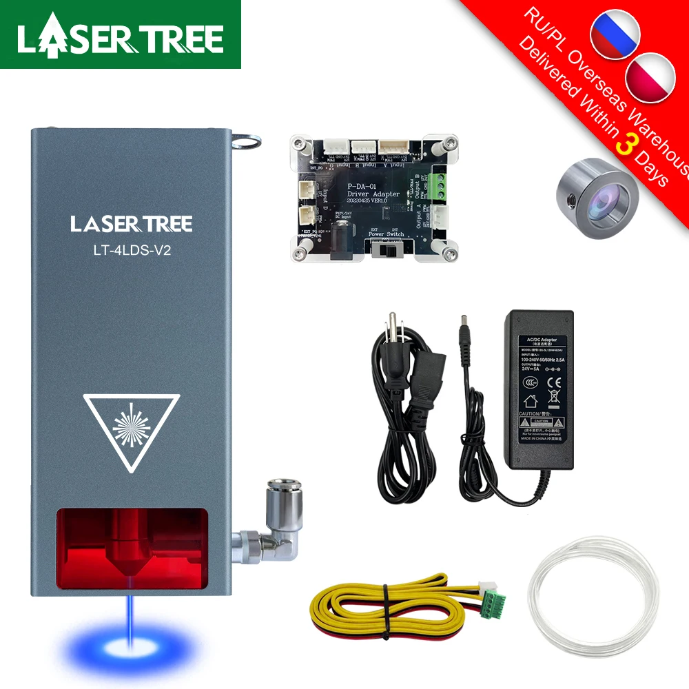 LASER Lanka E-Tête Laser pour Graveur CNC, 20W/10W/5W/4W, Outils Laser de Découpe du Bois DIY, 450nm TTL/ PWM, Technologie Laser à Lumière Bleue