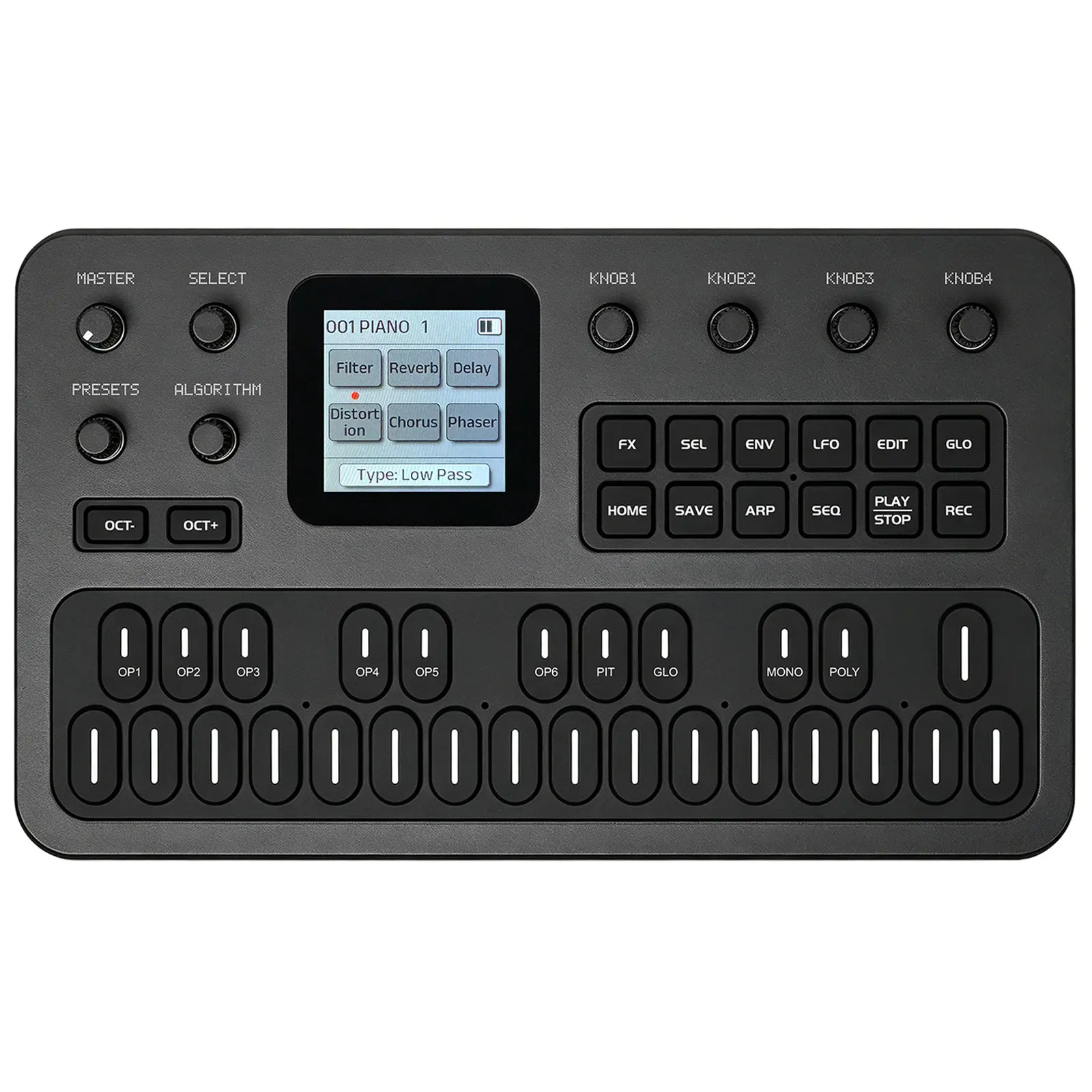 M-Vave 27-Key Mini Digital Synthesizer with Built-In Speaker & Battery Power, 32 Algorithms, Lightweight for Mobile Creation