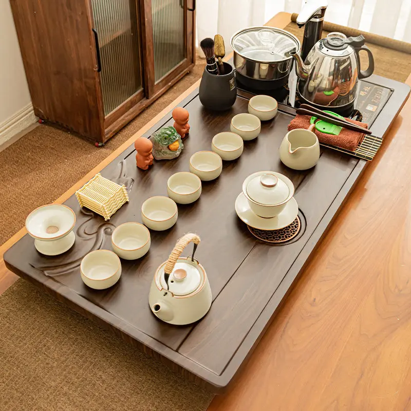 Coasters Hospitality Tea Tray Ceremony Office Pot Glass Trinket Wooden Tea Tray Rectangle Decorative Bandejas Home Products