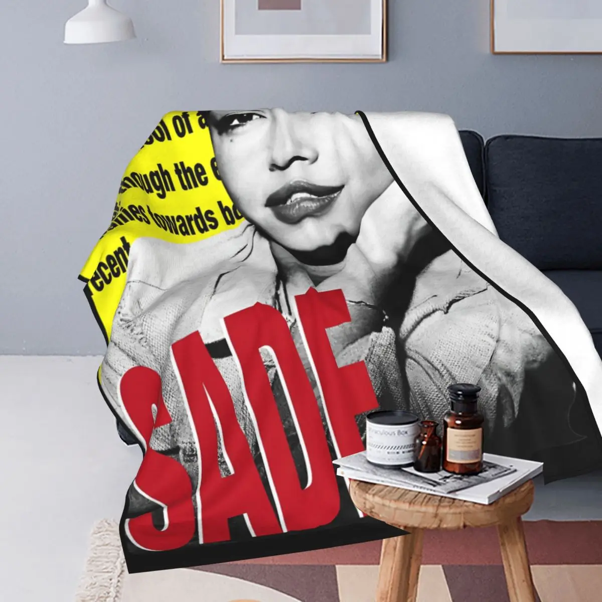 S-Sade Adu Singer Blankets Flannel Printed Multifunction Lightweight Throw Blankets for Sofa Office Quilt