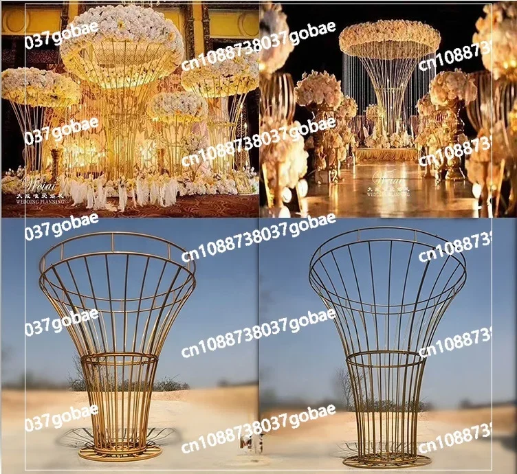 New Wedding Props Blooming Tall Wedding Flower Stand Ornaments Large Floor-to-ceiling Flower Frame Decoration Iron Road Guide