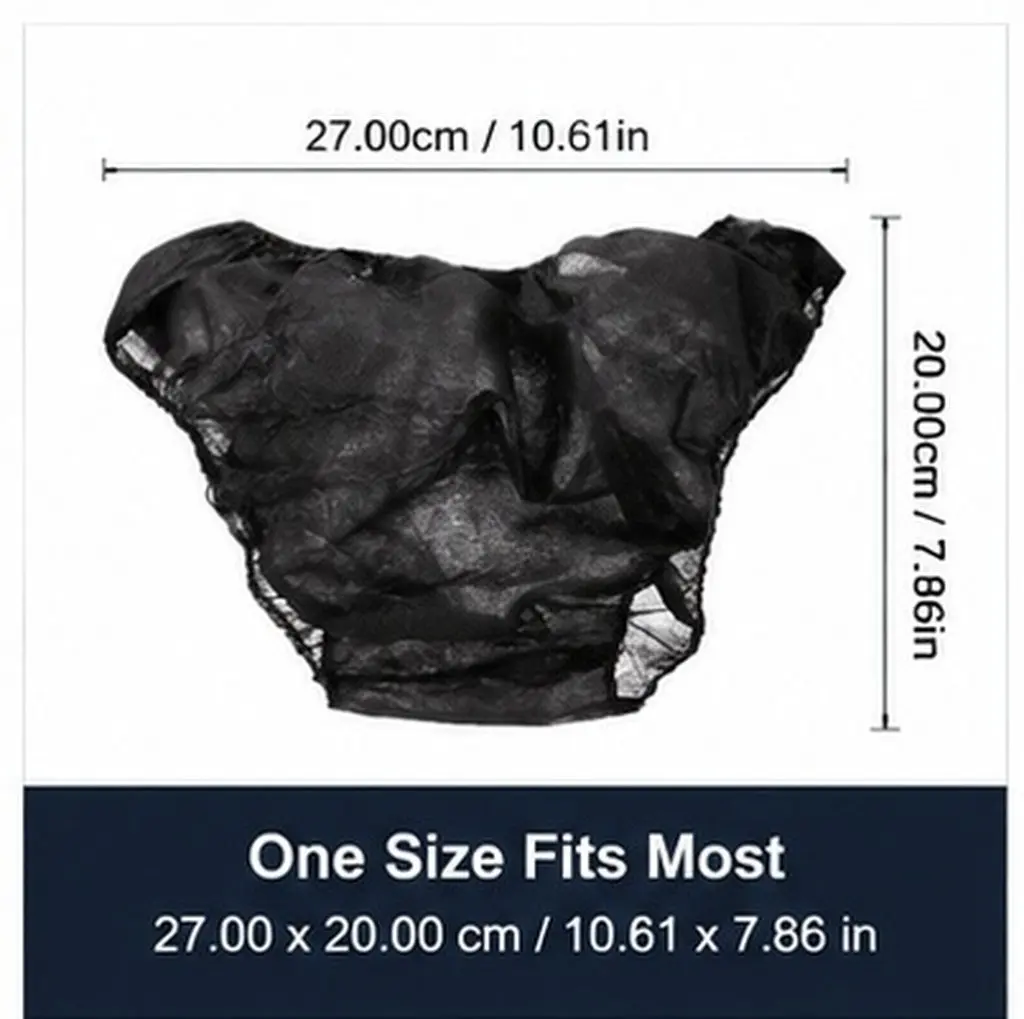 12Pcs Disposable Underpants for Women Premium Non-Woven Fabric Comfortable Elastic Waist Triangle Pants Sauna Spa Salon Travel