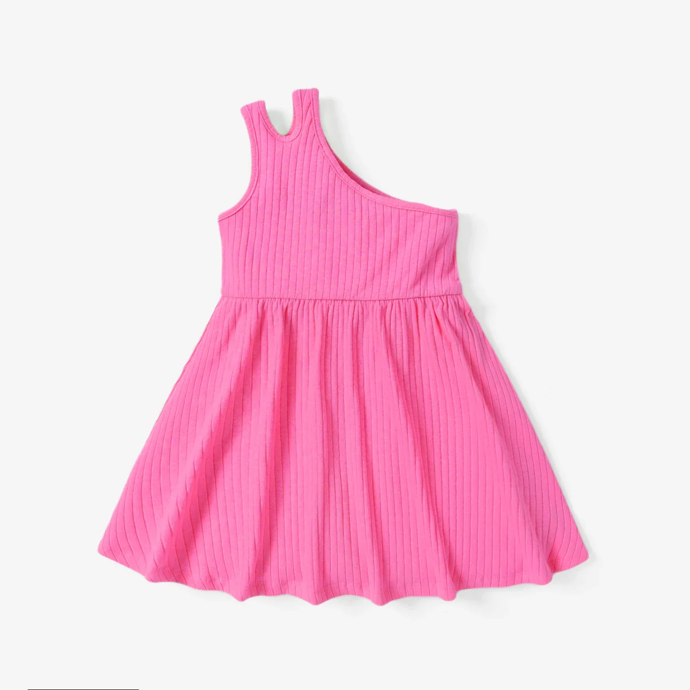 PatPat Toddler Girl Textured Solid Sleeveless Dress Suitable for Summer Season Soft and Comfortable  Perfect for Outings