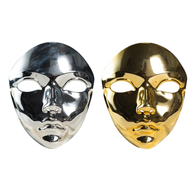 652f Maschera in maschera a colori metallici Maschera Halloween Maschera a faccia piena Maschera Accessori costumi per