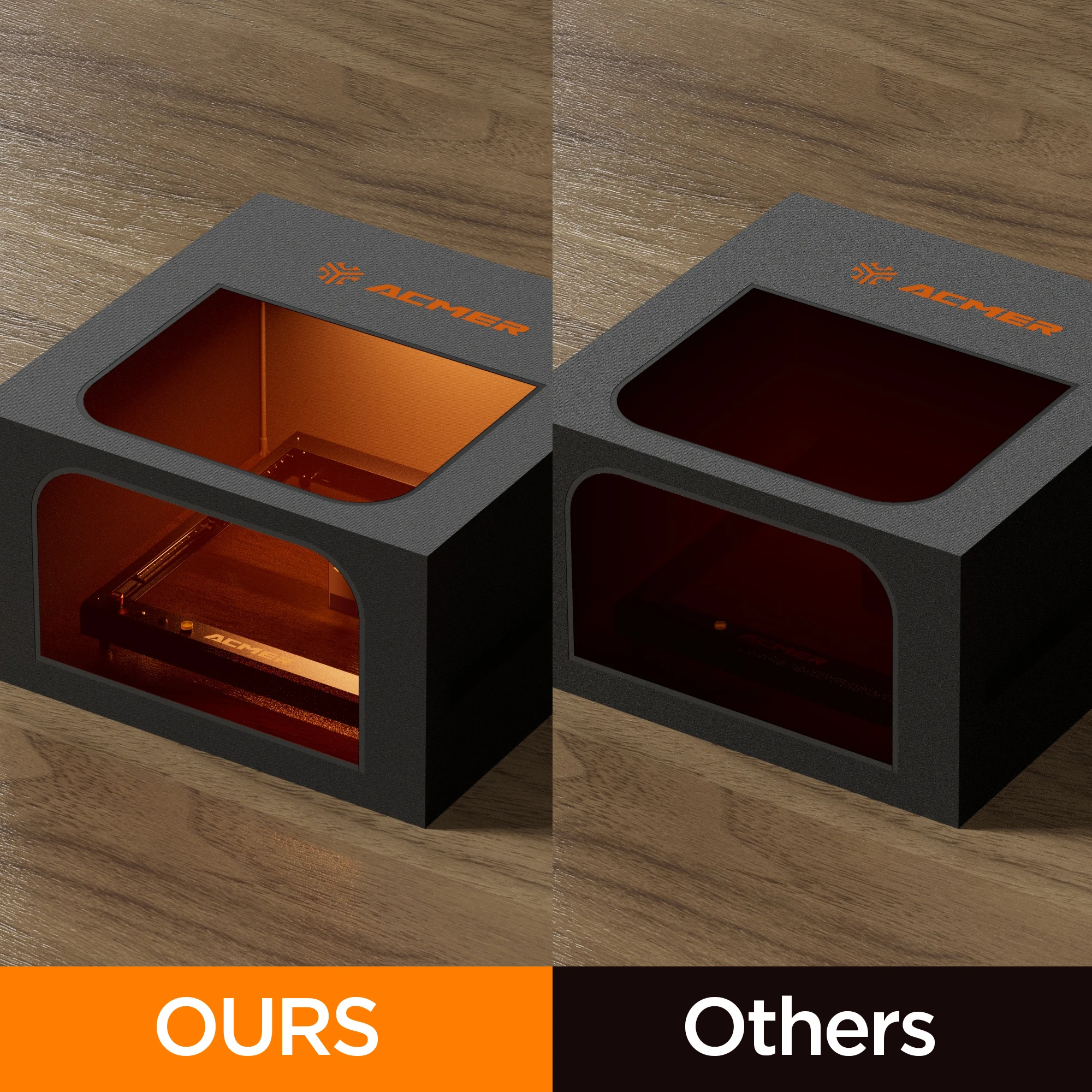 ACMER 700LM Dimmable LED Light For Laser Engraver Enclosure 3 Color Levels High-Brightness Bar Light Clear Workpiece Viewing - view 2