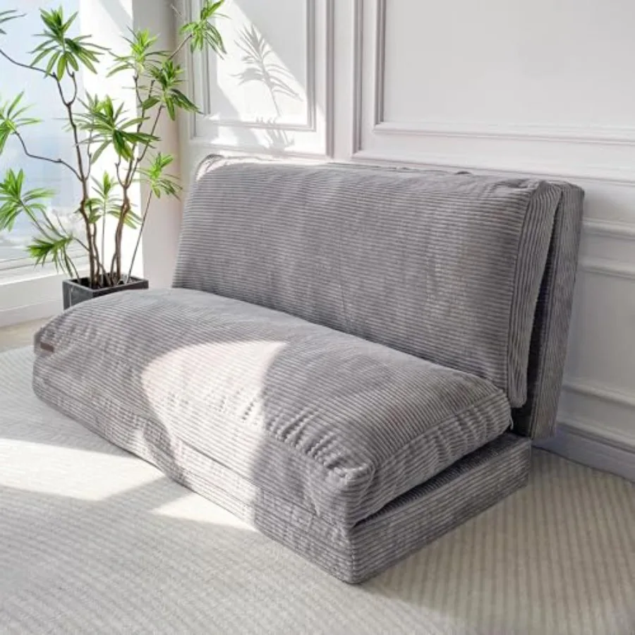 

Foldg Sofa Bed for Living Room, Polyester Fabric, Gray, Washable Cover and Convertible Sleeper Design