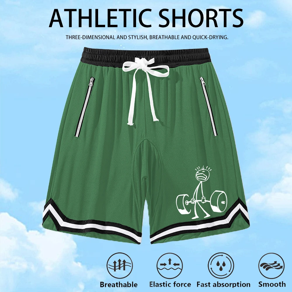 

Мужские повседневные пляжные шорты с принтом, летние шорты для баскетбола и фитнеса, легкие и дышащие, с карманами на молнии