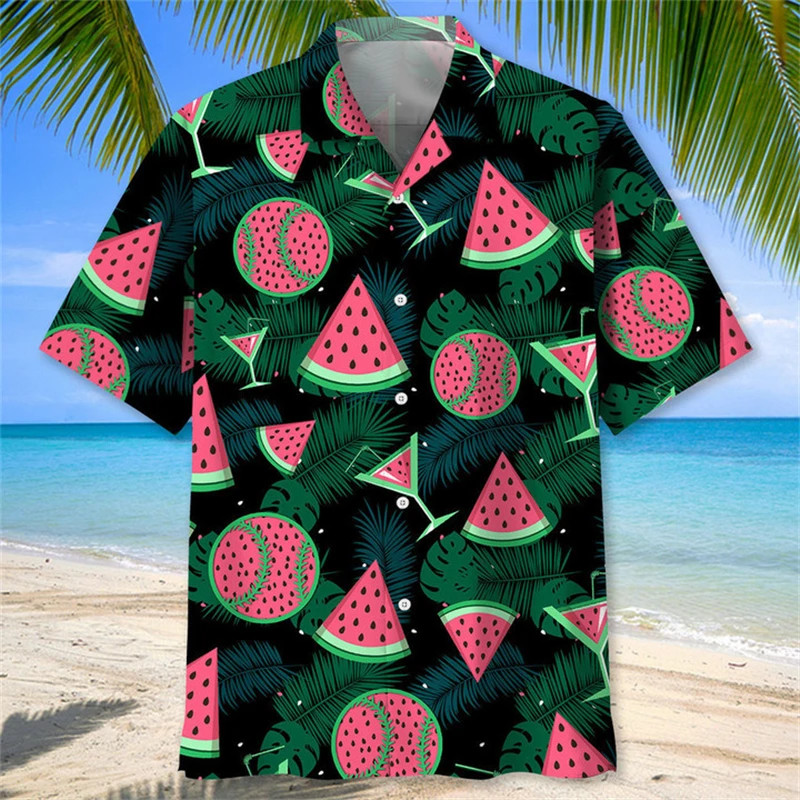 

3D Print Baseball Pattern Shirts For Men Women Fashion Hawaiian Beach Shirt Casual Ball Short Sleeve Tops Sport Y2k Tops Blouse