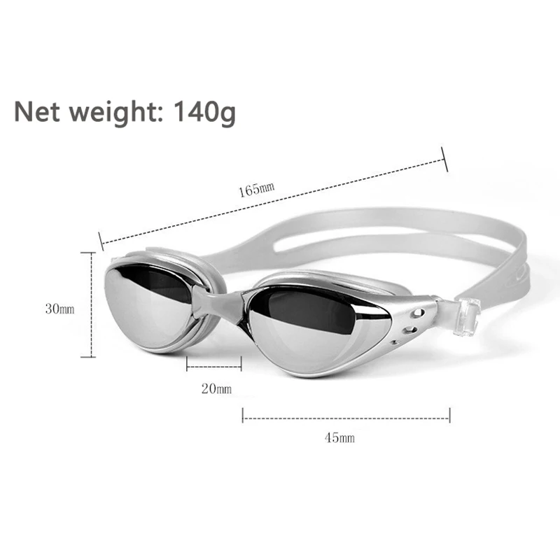 

Swimming Goggles For Men Women Anti-Fog Uv Prescription Waterproof Silicone Adjust Swim Pool Eyewear Adults Kids Diving Glasses