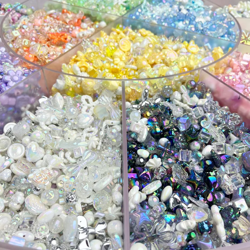 50g AB Aurora UV Plated Mixed Resin Charms, Random Mix DIY Handicraft Accessories for Necklace Earring Key Ring Decor