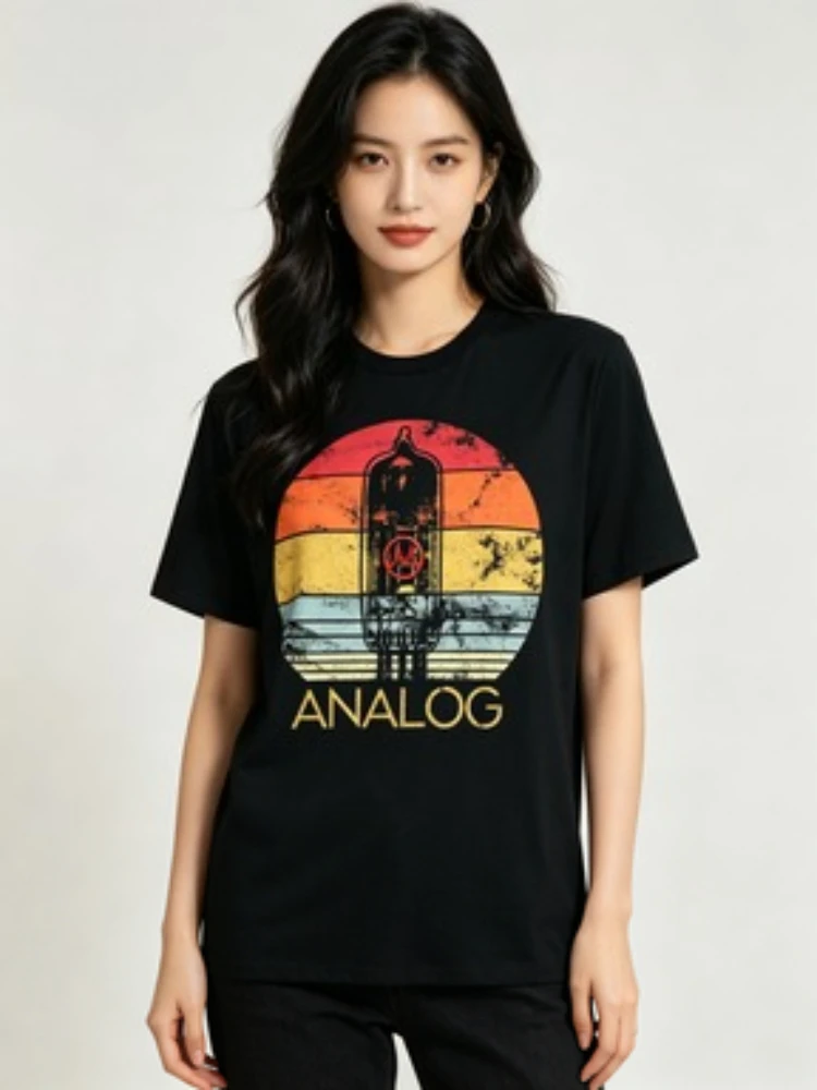 Vintage Retro Analog Audio Free O-Neck T Shirt Men Casual Short Sleeve Tees Tops Harajuku Streetwear Mens Clothing