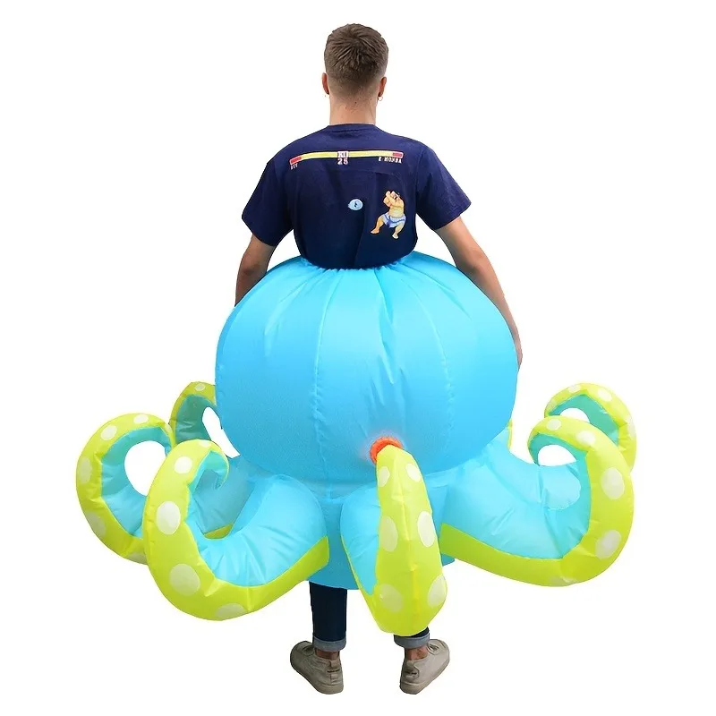 Inflatable Octopus Costume for Halloween Party Funny Performance Props Eight-Armed Fishery Festival Supplies Costume Apparel