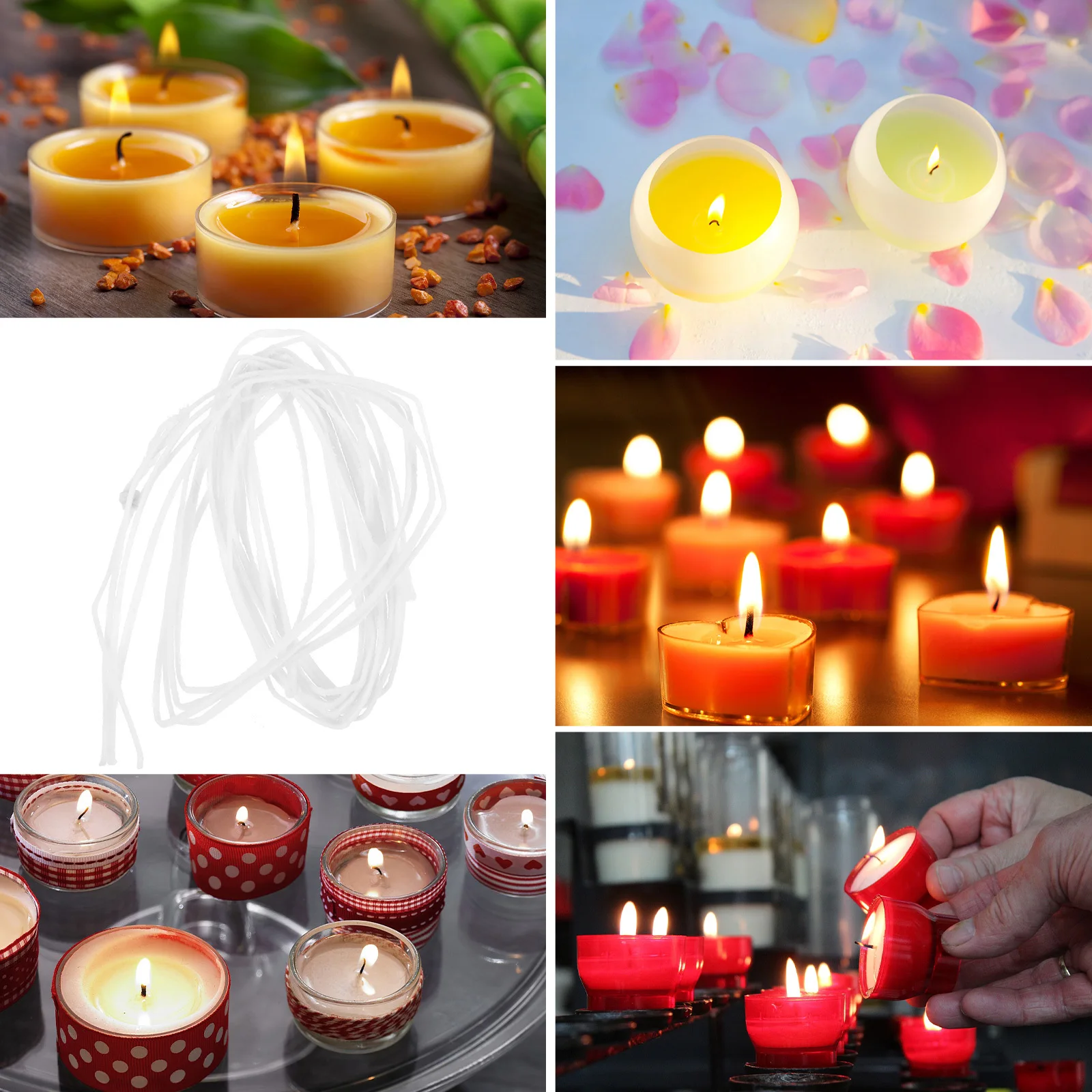 

1 Bag Cotton Wicks For Diy Scented Making Supplies Kit Wick Replacement Durable Cotton Wicks Craft Projects