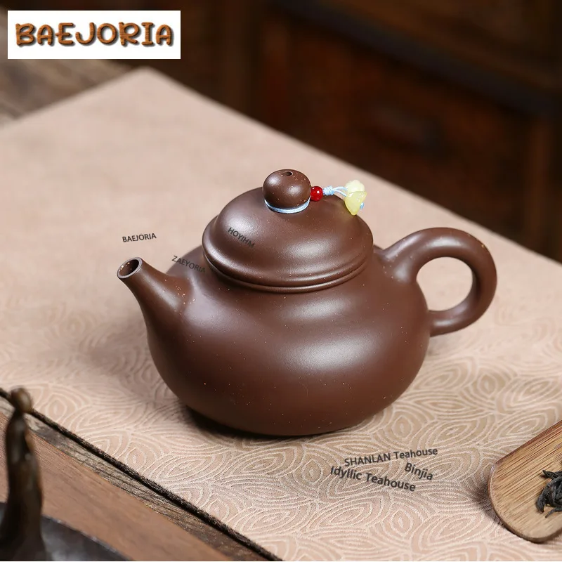 450ml Exquisite Yixing Purple Clay Teapots Handmade Rong Tian Pot Raw Ore Purple Jade Gold Sand Kettle With Infuser Zisha Teaset