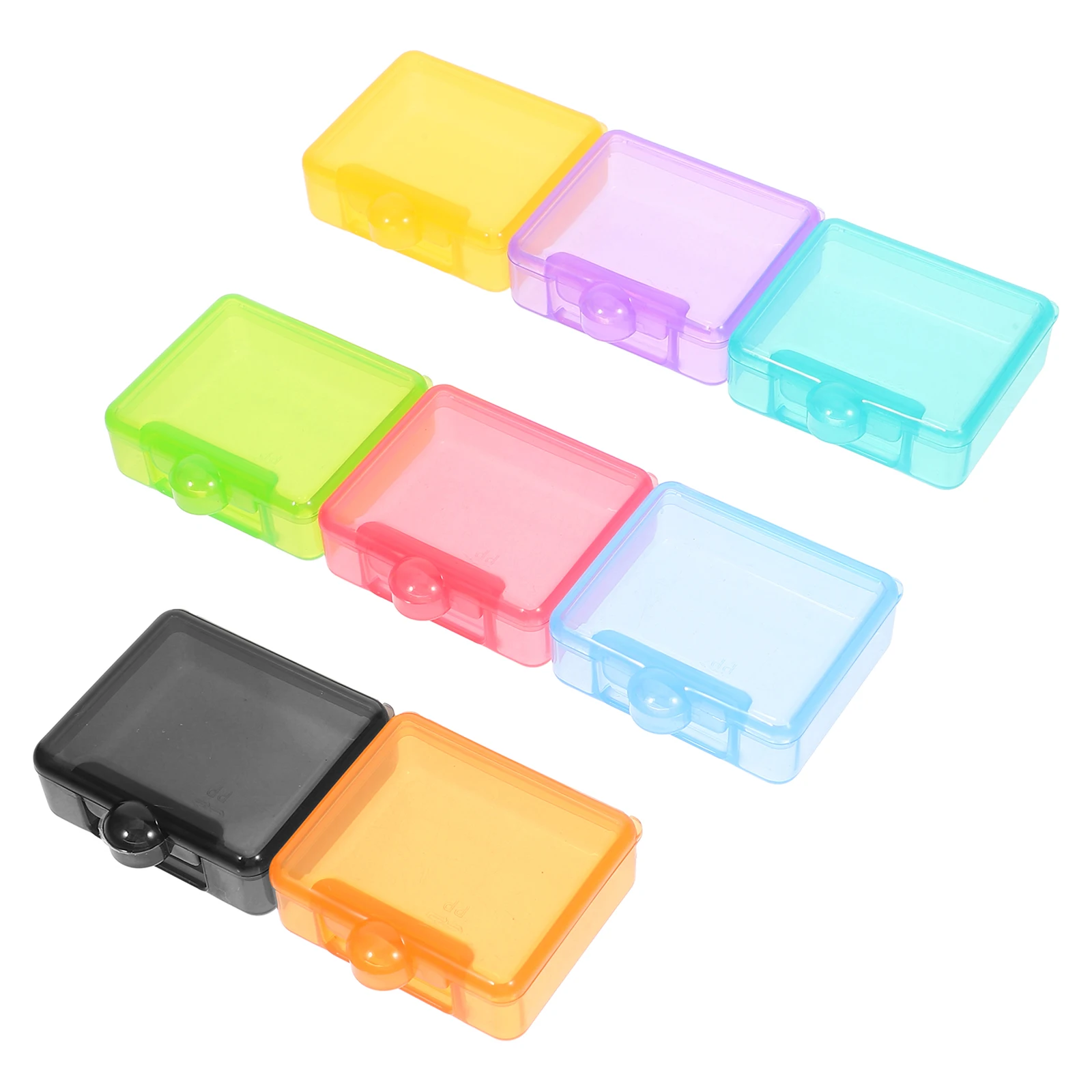 

8Pcs Square Pill Container Transparent Lid Small Medicine Organizer Travel Pocket Pill Box Daily Supplement Holder Airtight Seal