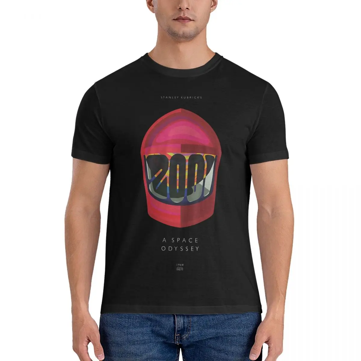 Movie Men T Shirt 2001 A Space Odyssey Novelty Tee Shirt Short Sleeve Crewneck T-Shirt 100% Cotton Printing Tops