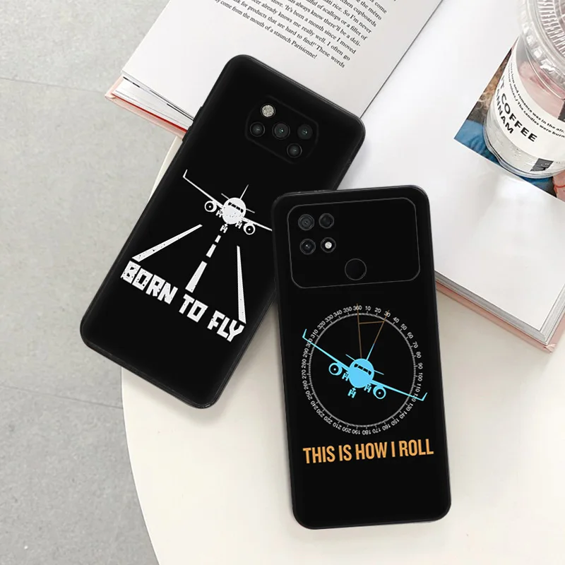 Silicone Black Phone Case for Xiaomi Mi Poco C61 F5 F4 GT F3 F1 X4 X3 X5 M3 M4 Pro M5 M5S C51 C50 C40 Drone Airplane Pilot Cover