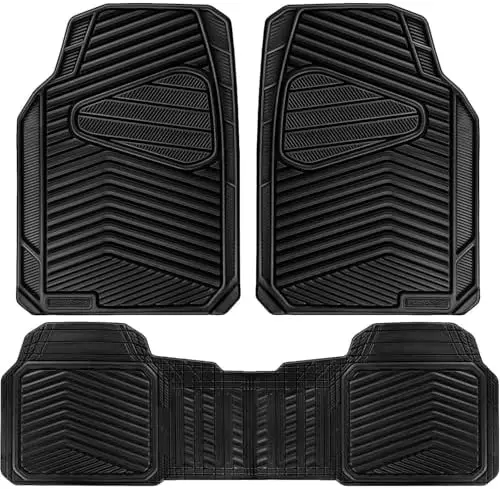 

Автомобильные всепогодные резиновые коврики CAR PASS – Комплект из 3-х противоскользящих водонепроницаемых ковриков для внедорожников, грузовиков, седанов – Легко чистить