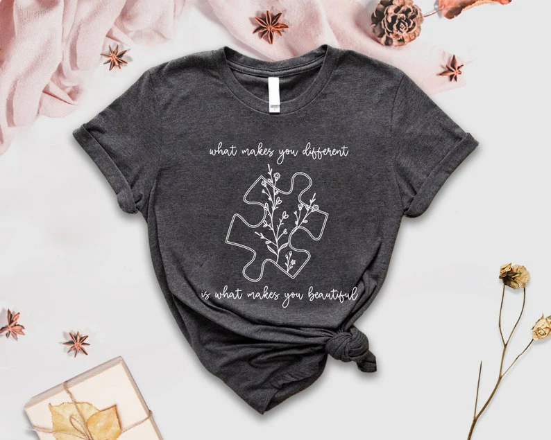 Camiseta con estampado de estética y2k para profesor de autismo, camisa con estampado de neurodiversidad