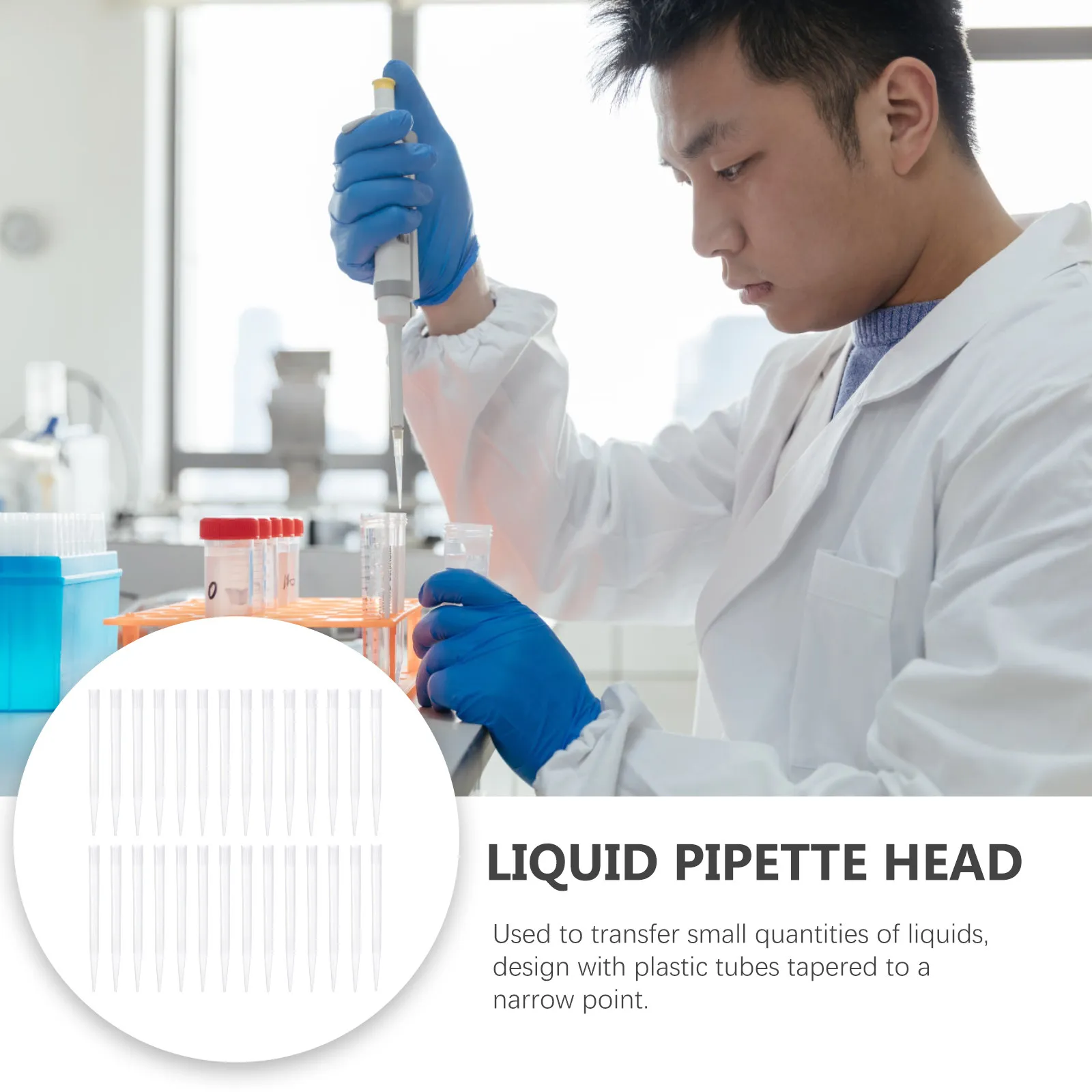 300Pcs Pipettor Tips Transparent Plastic Durable Liquid Transfer Laboratory Pipette Tips Disposable Standard Liquid Pipettor Tip