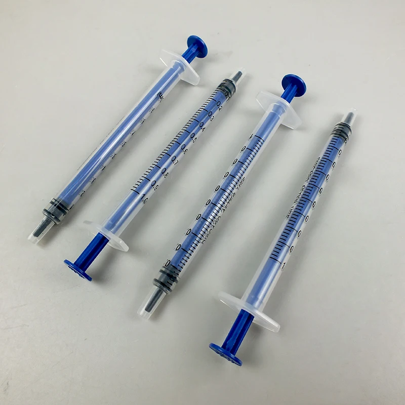 Industrielle Spritze, 1 ml, blauer Kern, Verkauf von 10.000 Einheiten in einer kompletten Box, Kleber-Dosierspritze, Dosierzylinder